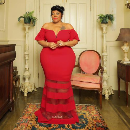 Polyester Slim & Plus Size One-piece Dress PC
