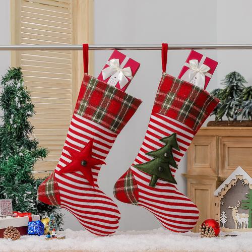 Chiffon Chaussette de Noël Imprimé plus de couleurs pour le choix pièce
