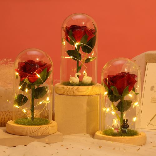 Pine & Artificial Silk & High borosilicate glass & Resin Creative Preserved Flower Decoration for home decoration & for gift giving PC