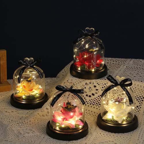 Glass & Plastic Creative Preserved Flower Decoration for home decoration & for gift giving PC