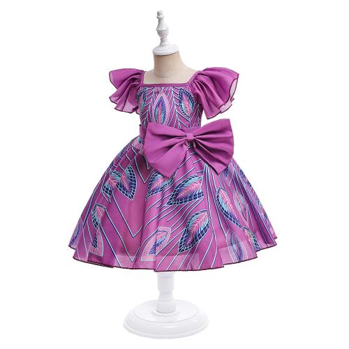 Coton Robe d’une seule pièce de fille Imprimé Violet pièce