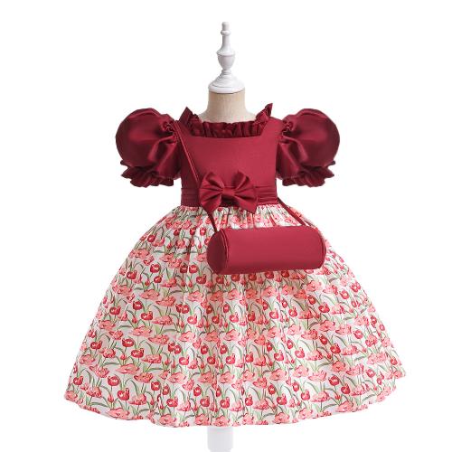 Coton Robe d’une seule pièce de fille Sac Imprimé couleur et motif différents pour le choix plus de couleurs pour le choix pièce