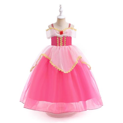 Coton Robe d’une seule pièce de fille Solide Rose pièce