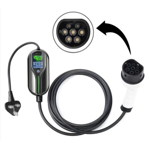 EV Charging Cable Type 2 UK Plug 3 Pin Electric Vehicle Car Charger Portable 13A