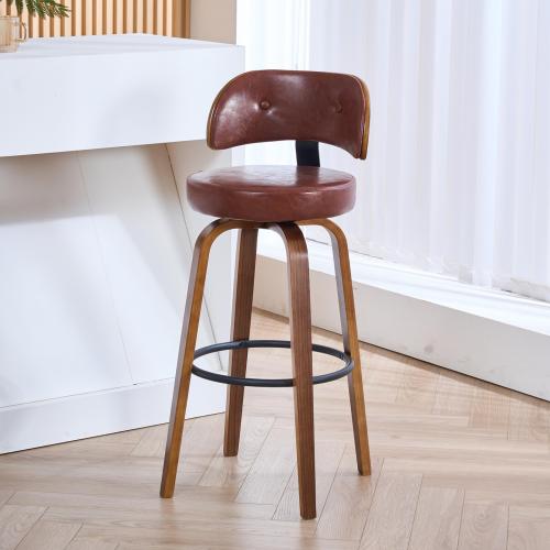 Sponge & Solid Wood & PU Leather Bar Stool durable Solid PC