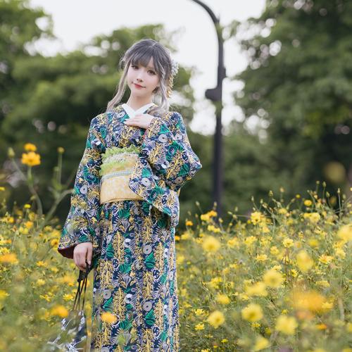 Polyester Kimono kostuum set Kimono Kostuum & Riem Afgedrukt Rillen stuk