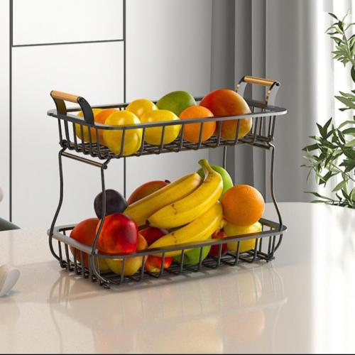 Carbon Steel Fruit Baskets durable & double layer & detachable stoving varnish PC