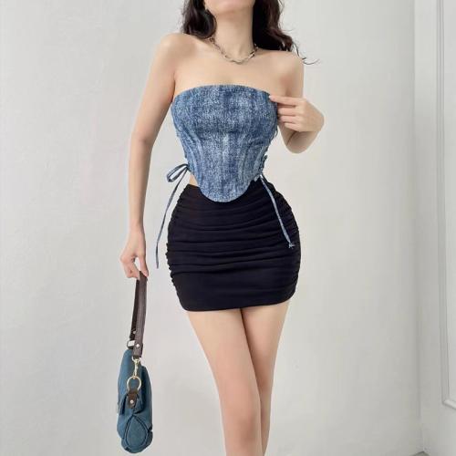 Polyester Tube Top Lappendeken Anderen Blauwe stuk