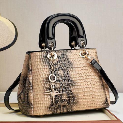 PU Leather Handbag with hanging ornament & durable & large capacity & attached with hanging strap PC