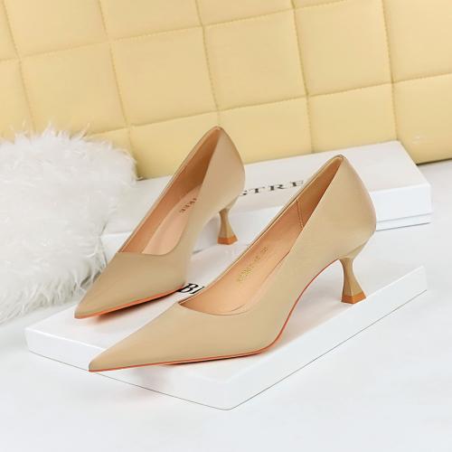Silk Stiletto High-Heeled Shoes hardwearing Pair