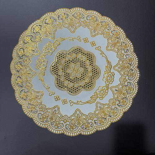 PVC anti-scald Placemat hollow gold foil print PC