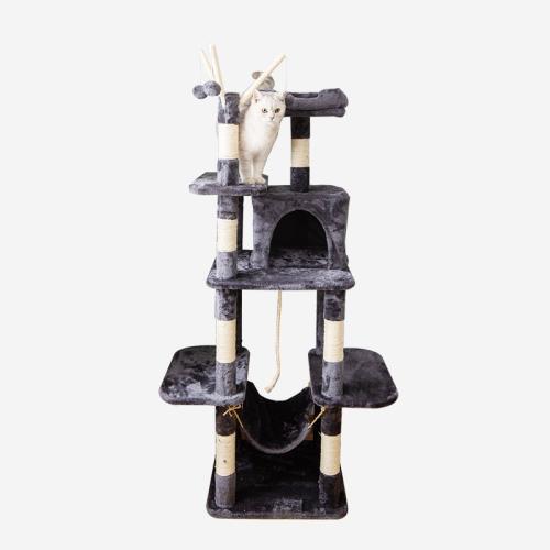 Sisal Hemp & Wooden & Plush Soft & Multifunction Cat Tree hardwearing gray PC