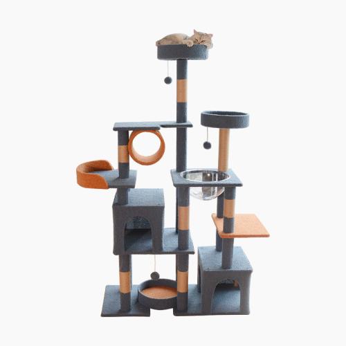 Sisal Hemp & Wooden & Plush Soft & Multifunction Cat Tree hardwearing gray PC