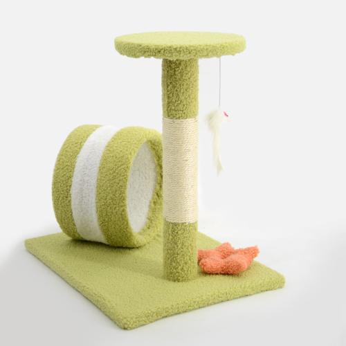 Sisal Hemp & Wooden & Plush Soft & Multifunction Cat Tree hardwearing green PC