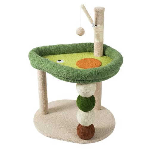 Sisal Hemp & Wooden & Plush Multifunction Cat Tree hardwearing green PC