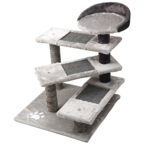 Sisal Hemp & Wooden & Flannelette Soft & Multifunction Cat Tree hardwearing gray PC
