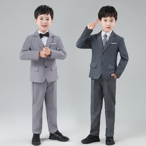Viscose & Polyester & Cotton Boy Leisure Suit Solid Set
