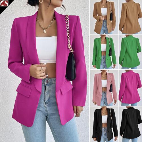 Polyester Waist-controlled Women Suit Coat slimming & breathable Solid PC