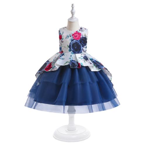 Polyester Robe d’une seule pièce de fille Floral plus de couleurs pour le choix pièce