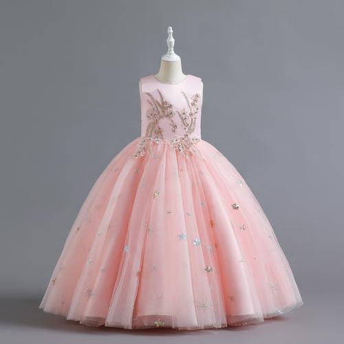 Paillettes & Polyester Robe d’une seule pièce de fille Solide plus de couleurs pour le choix pièce