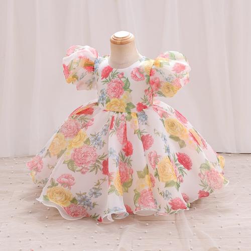 Polyester Robe d’une seule pièce de fille Imprimé couleur et motif différents pour le choix plus de couleurs pour le choix pièce