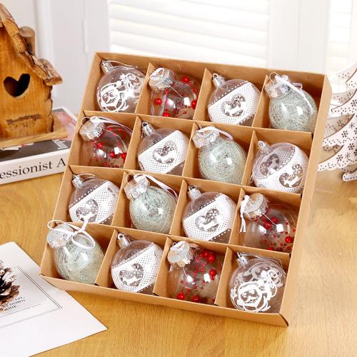Plastique Boules de décoration de Noël Dessin animé plus de couleurs pour le choix Ensemble