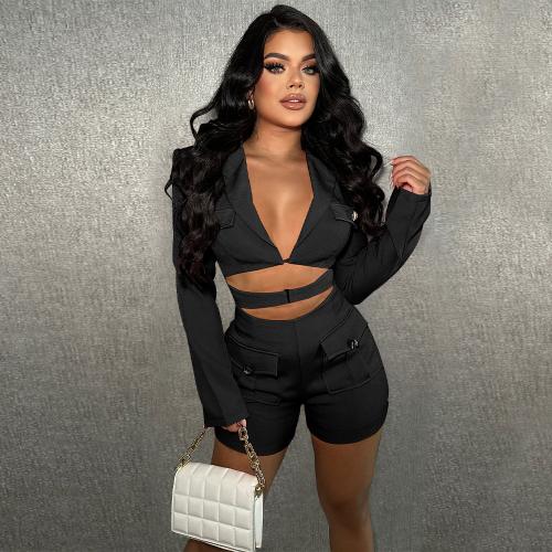 Polyester Women Romper deep V & hollow PC