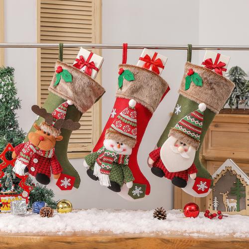 Tissus non tissés Chaussette de Noël couleur et motif différents pour le choix plus de couleurs pour le choix pièce