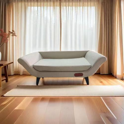 Linen & Sponge & Wood Soft Pet Bed hardwearing Solid PC