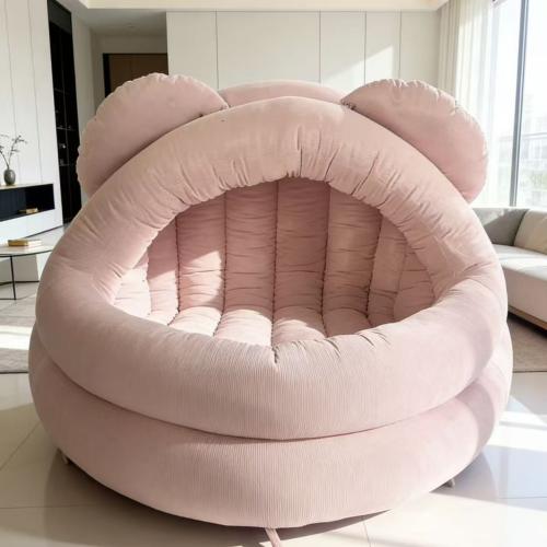 Polyester single & Soft & Multifunction Lazy Sofa PP Cotton Solid pink PC