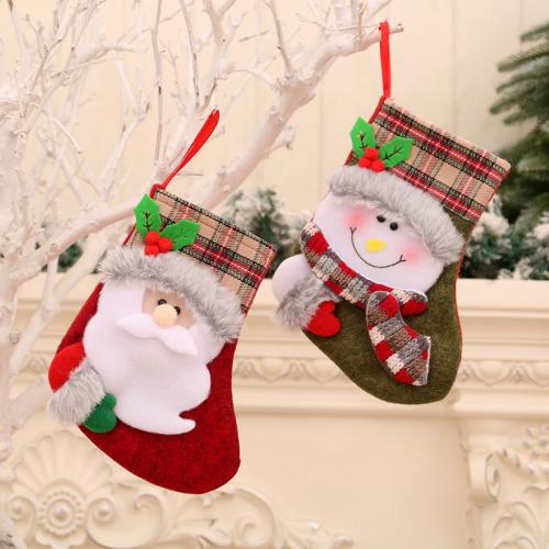 Chiffon Chaussette de Noël couleur et motif différents pour le choix plus de couleurs pour le choix pièce