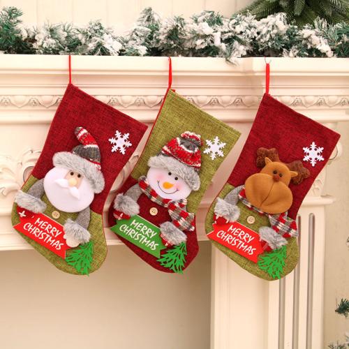 Chiffon Chaussette de Noël couleur et motif différents pour le choix plus de couleurs pour le choix pièce