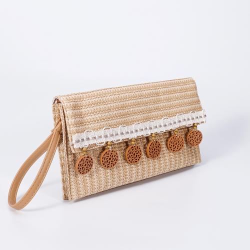 Straw Easy Matching Clutch Bag durable & portable khaki PC