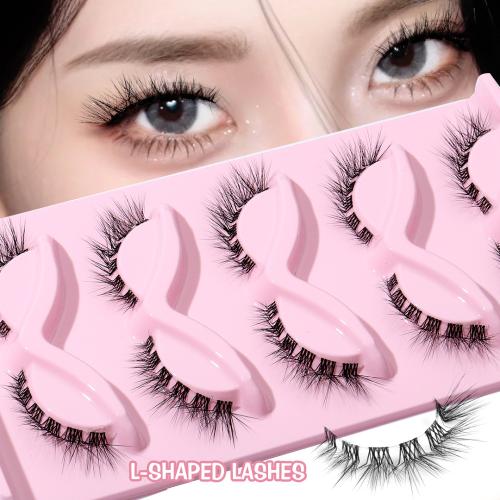 Artificial Fibre False Eyelashes five piece black Set