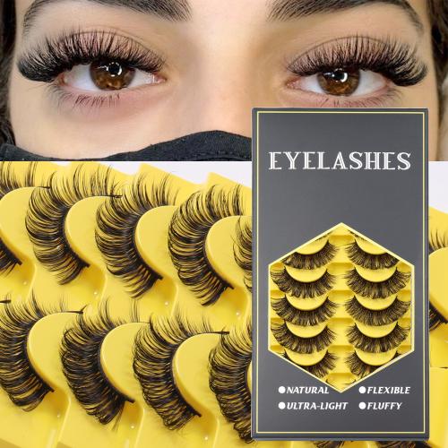Chemical Fiber False Eyelashes ten piece black Set