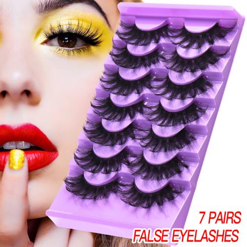 Chemical Fiber False Eyelashes seven piece black Set