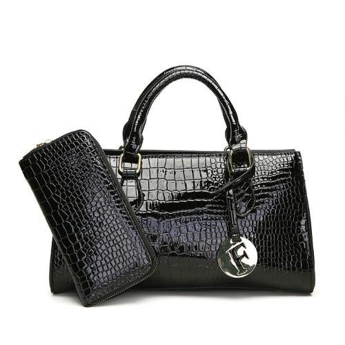 PU Leather With Coin Purse & Easy Matching Handbag with hanging ornament & large capacity & soft surface & attached with hanging strap crocodile grain PC