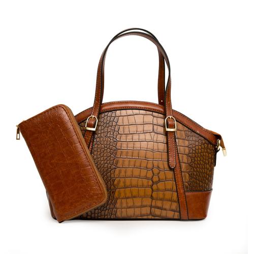 PU Leather With Coin Purse & Easy Matching Handbag large capacity & soft surface & attached with hanging strap crocodile grain PC