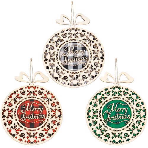 Houten Kerstboom hangende Decoratie meer kleuren naar keuze stuk