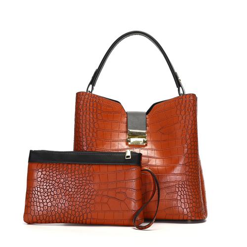 PU Leather With Coin Purse & Concise & Easy Matching Handbag large capacity & soft surface & attached with hanging strap crocodile grain PC