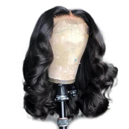 High Temperature Fiber mid-long hair & Wavy Wig Can NOT perm or dye & for women black PC