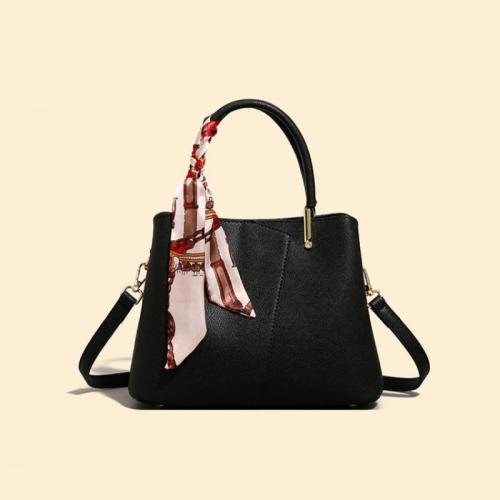 PU Leather with silk scarf & Easy Matching Handbag PC