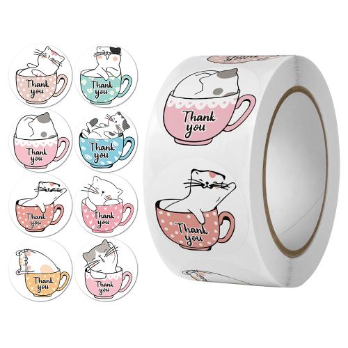 Copper Paper & Pressure-Sensitive Adhesive DIY Sealing Sticker printed Cartoon multi-colored PC