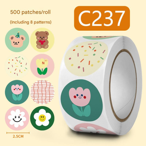 Copper Paper & Pressure-Sensitive Adhesive DIY Sealing Sticker printed Cartoon multi-colored PC