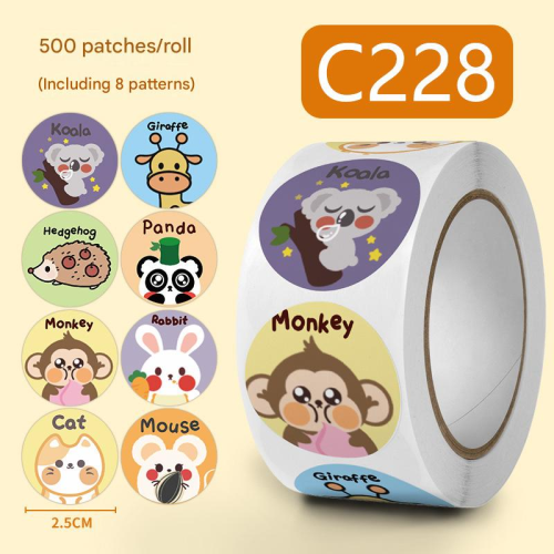 Copper Paper & Pressure-Sensitive Adhesive DIY Sealing Sticker printed Cartoon multi-colored PC