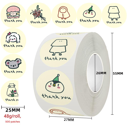 Copper Paper & Pressure-Sensitive Adhesive DIY Sealing Sticker printed Cartoon multi-colored PC