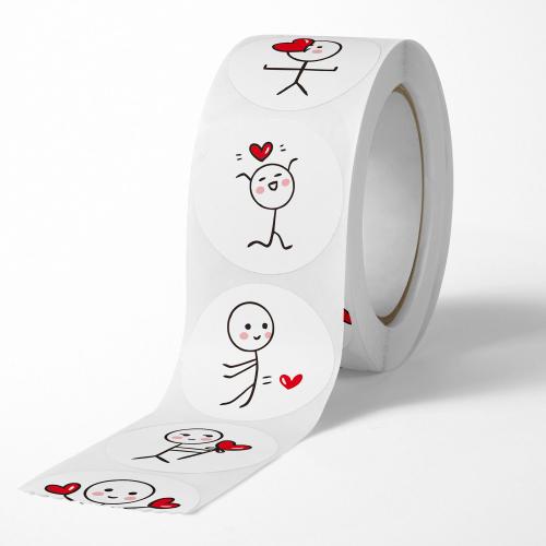 Copper Paper & Pressure-Sensitive Adhesive DIY Sealing Sticker printed Cartoon white PC