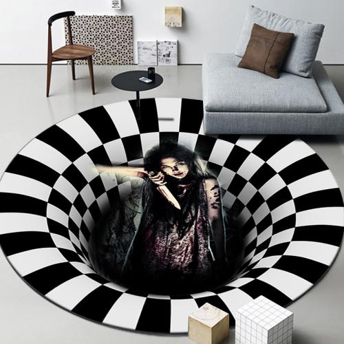 Polyester 3D Visual Impact Floor Mat Halloween Design & washable printed PC
