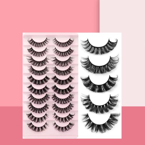Chemical Fiber False Eyelashes for women black Set