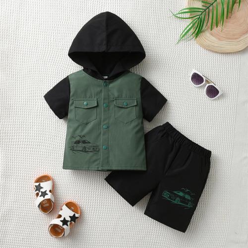 Katoen De Kleding reeks van de jongen Broek & Boven Lappendeken Anderen meer kleuren naar keuze Instellen